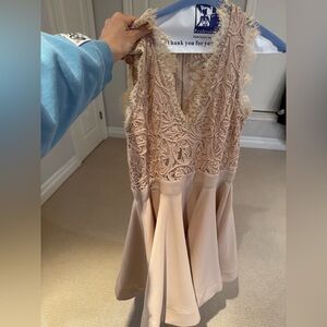 Honey- pink dress with lace. Medium (size 6-8)